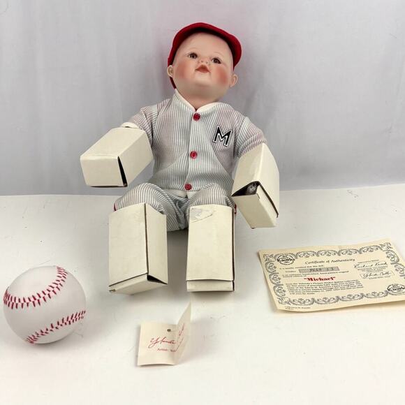 VTG Porcelain Doll Michael By Yolanda Bello Knowles China Company 1991 - Picture 5 of 16